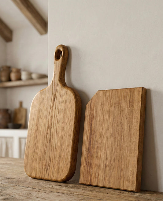 Handgemachtes Premium Holzbrett-Set "Rohbrett mini & Hugo"