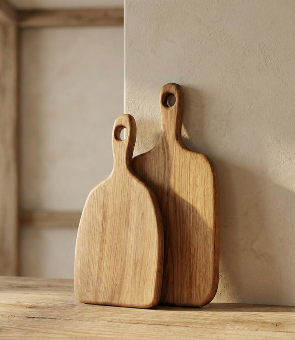 Berta & Hugo Set – massives Eichen-Schneidebrett handgefertigt TinyWood