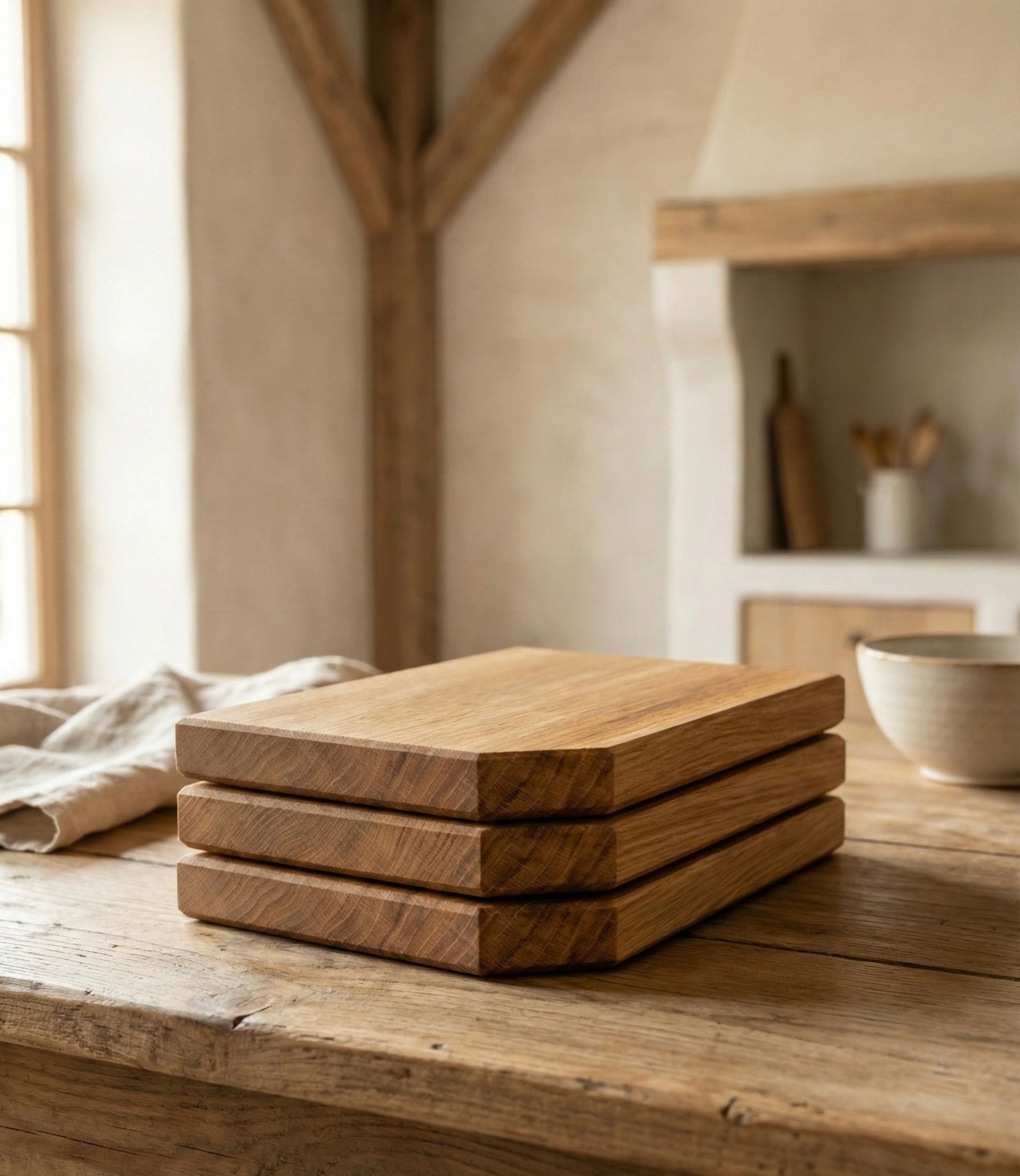 Handgemachtes Premium Holzbrett-Set "Rohbrett mini & Hugo"