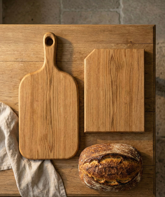 Handgemachtes Premium Holzbrett-Set "Rohbrett mini & Hugo"