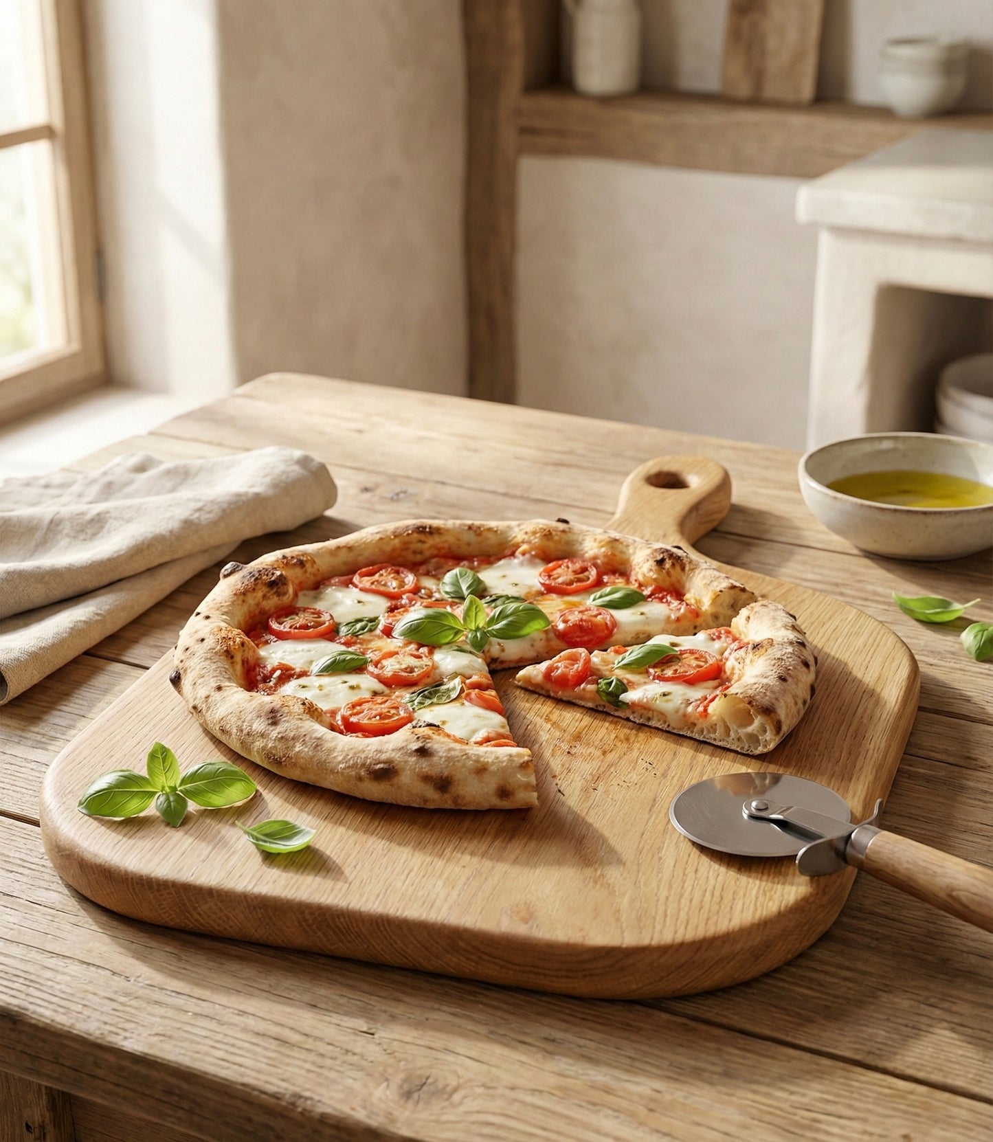 Eichenholz-Pizzabrett „Carlo“ – Handgefertigtes Massiv-Unikat